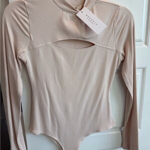 Cream Long Sleeve Bodysuit